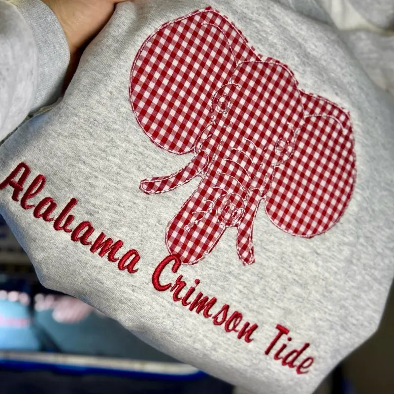 Custom Alabama Gameday Women’s Team Spirit Sweatshirt – Applique Embroidered Side Bow Pullover