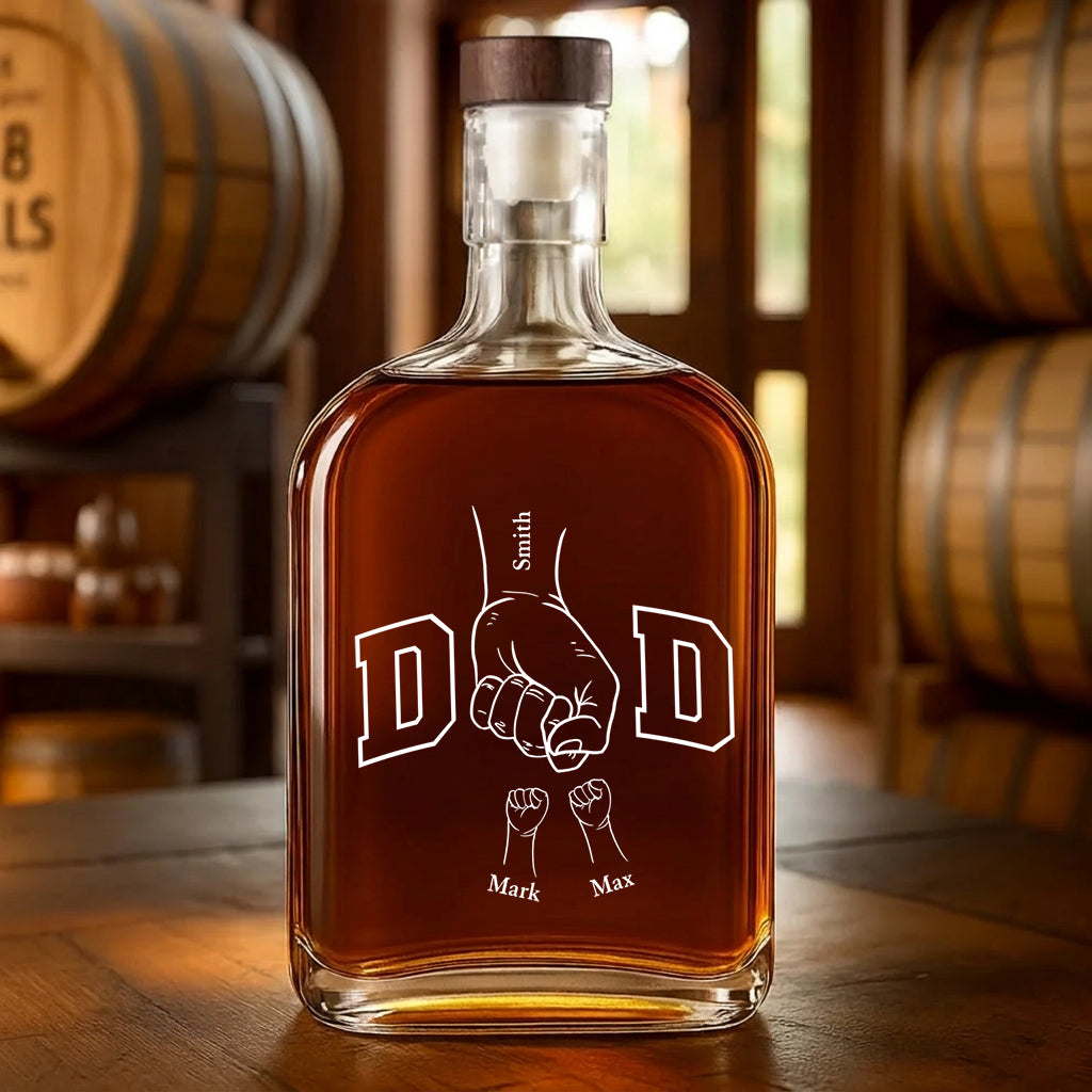To My First And Forever Hero - Custom Fist bump Whiskey Bottle - Father's Day Gift