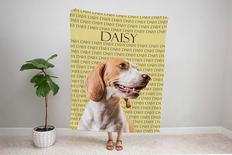 Custom Dog Face Blankets, Personalized Pet Photo Blanket