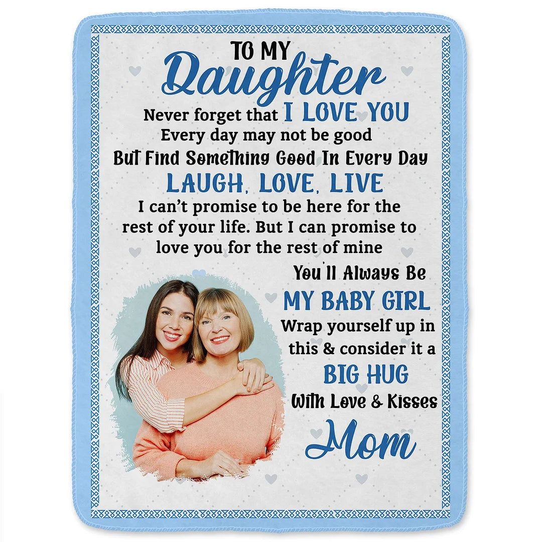 Custom Photo Blanket Never Forget That I Love You Mom - Gift For Daughters/Mom
