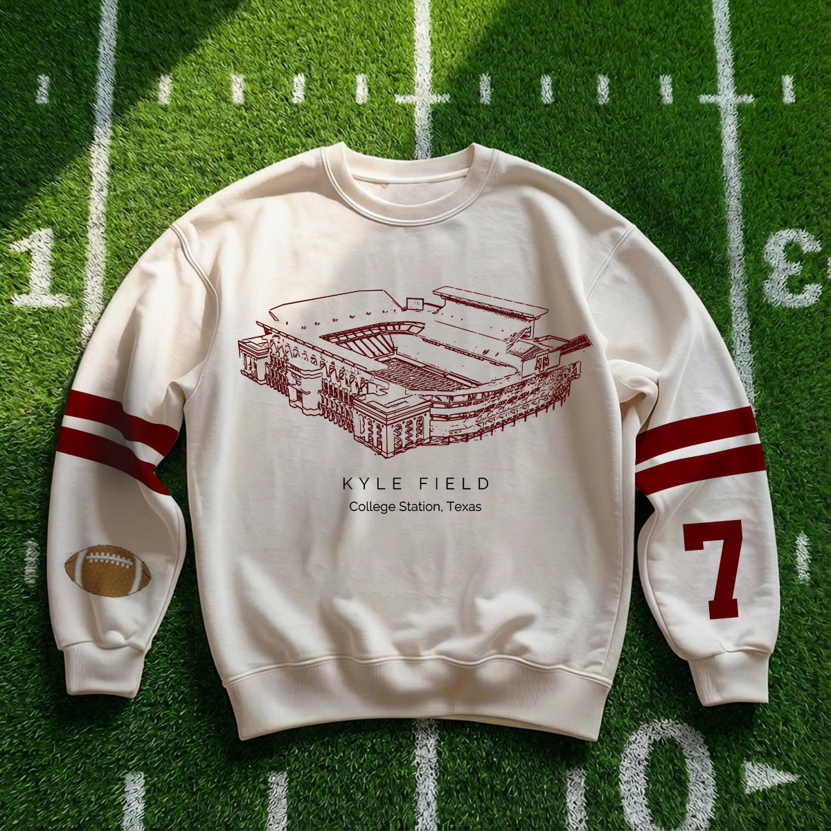 Custom Stadium Sweatshirt-Texas A&M Aggies football-College Football Sweatshirt
