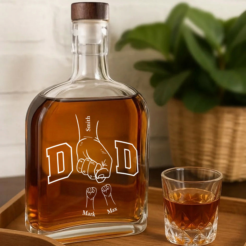 To My First And Forever Hero - Custom Fist bump Whiskey Bottle - Father's Day Gift