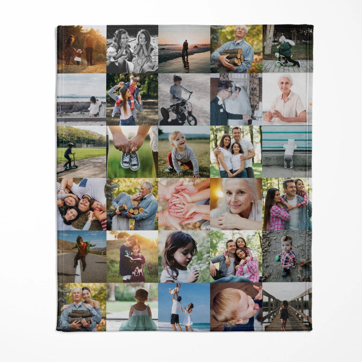 Custom 30 Photos Fleece Blankets Gift for Mom