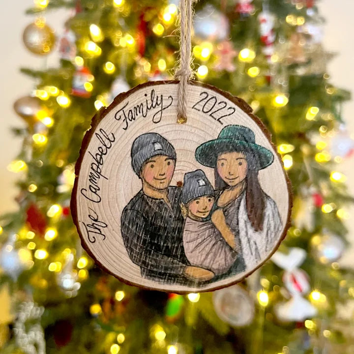 Custom Ornament Family Portrait Christmas Gift
