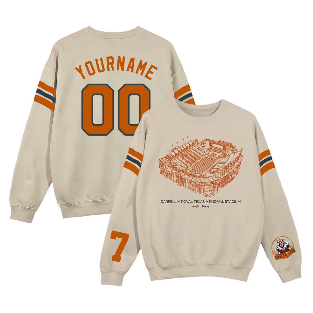 Custom Stadium Sweatshirt-Texas Longhorns football-College Football Sweatshirt