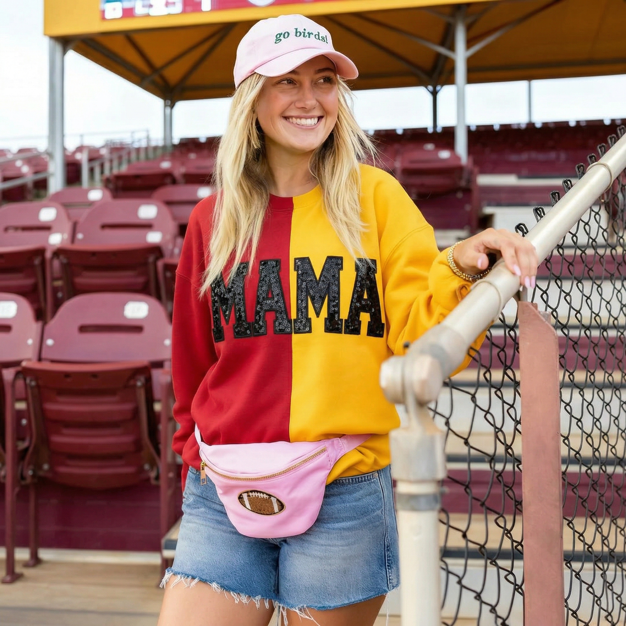 Custom Two Tone Sequin MAMA Sweatshirt – Personalized Glitter Letters | Gifts for Sports Mom