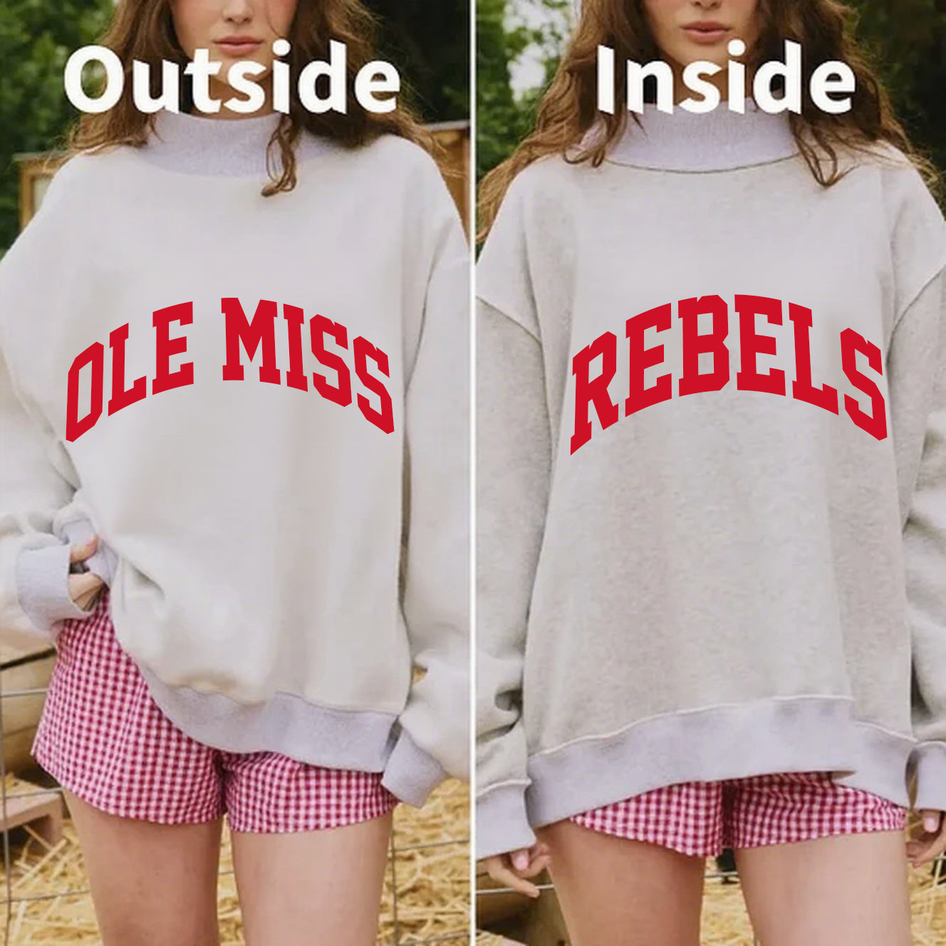 Ole Miss/Rebels Game Day Mock Neck Reversible Sweatshirt