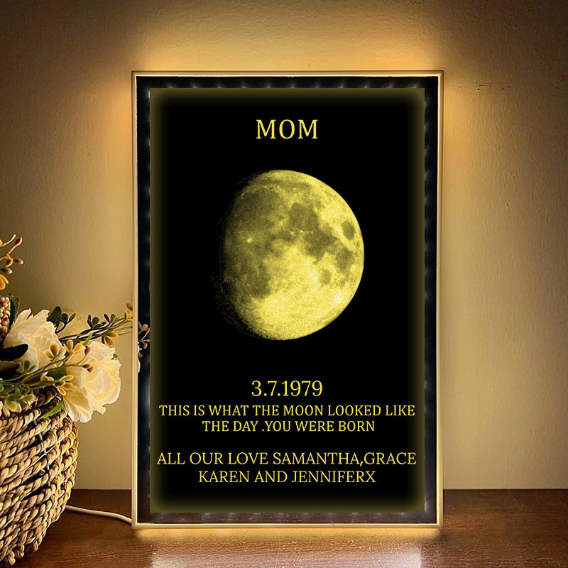 Custom Mom Moon Phase Led Art Mirror | Gift For MOM | Mother's Day Gift
