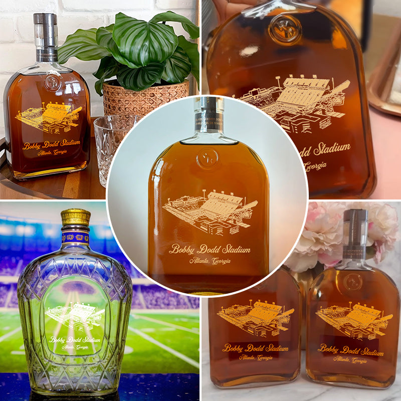 Custom Bobby Dodd Stadium Whiskey Bottles-Gifts For Sports Lovers