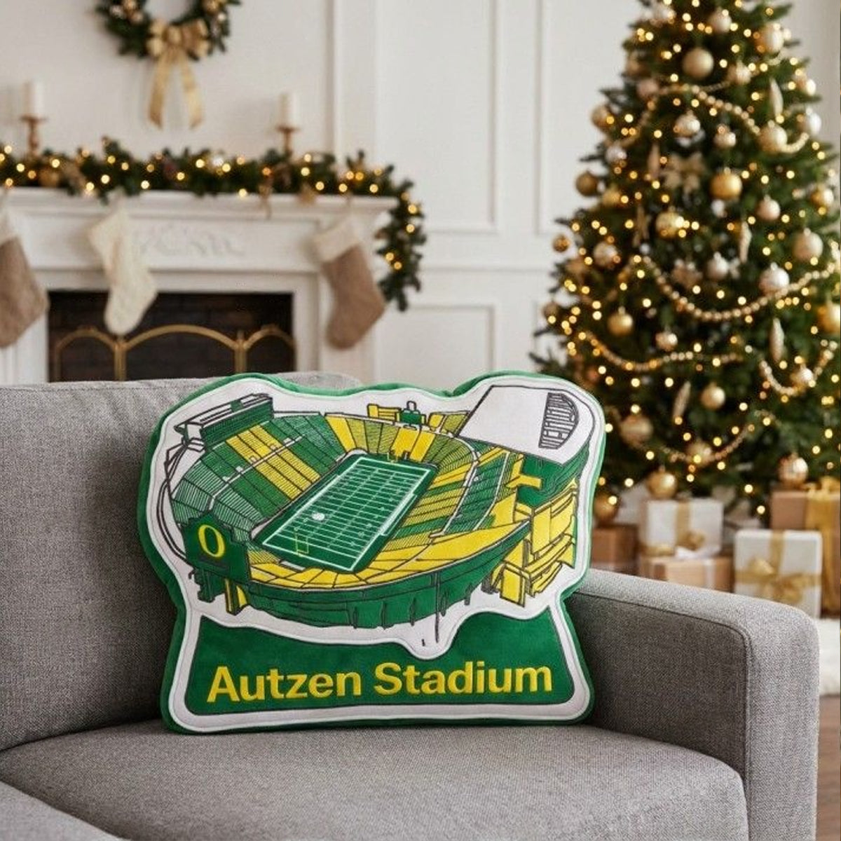 Autzen Stadium Plush Pillow | Game Day, Christmas for Sports Fans