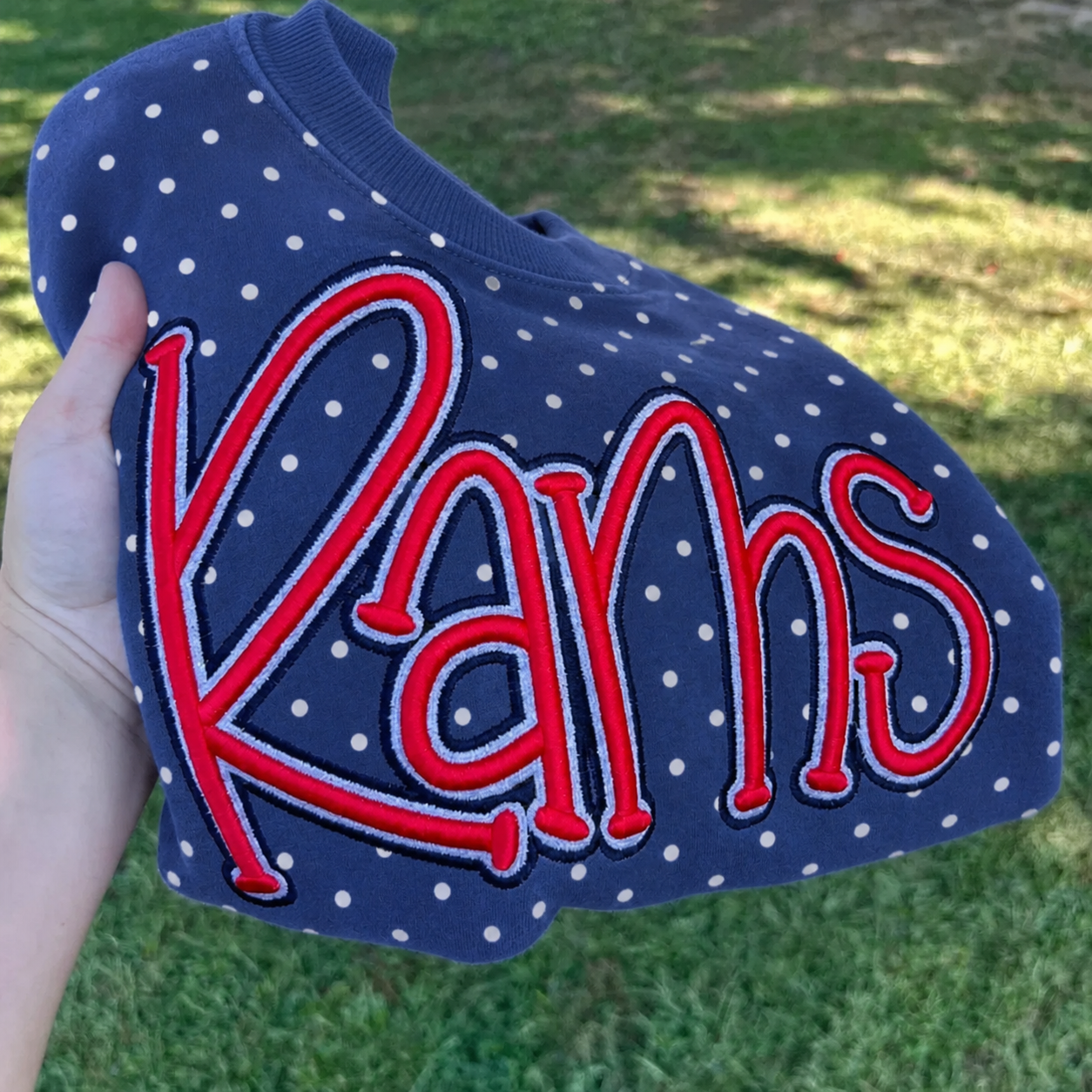 Custom College Team 3D Embroidered Polka Dot Sweatshirt | Game Day Wear