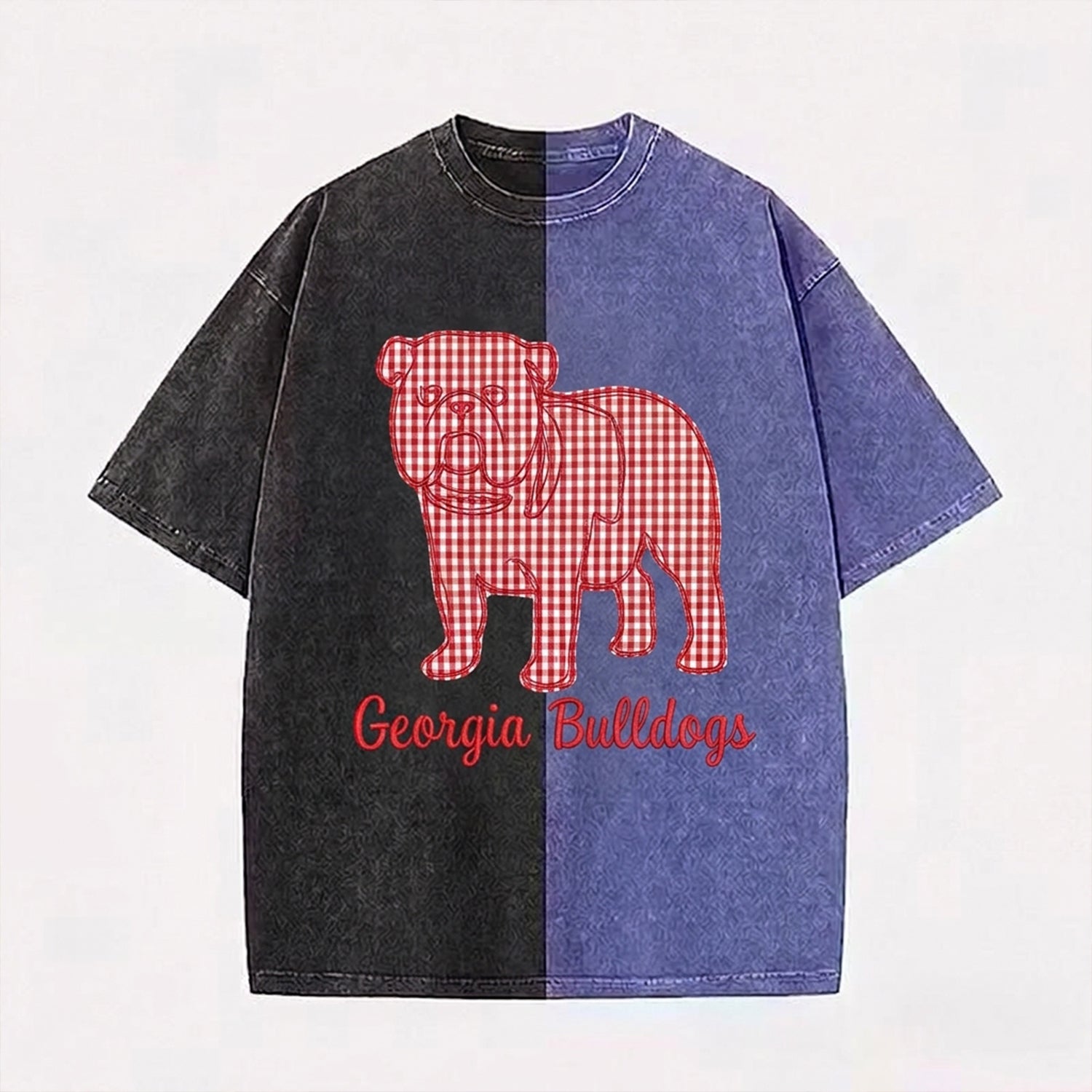 Custom Mascot Applique Sport Team Two Tone Washed T-Shirt