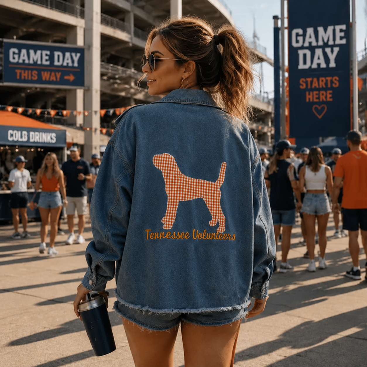 Custom Team Mascot Game Day Denim Jacket – Personalized Mascot Jacket, Tailgate Outfit for Football Fans | Game Day Wear