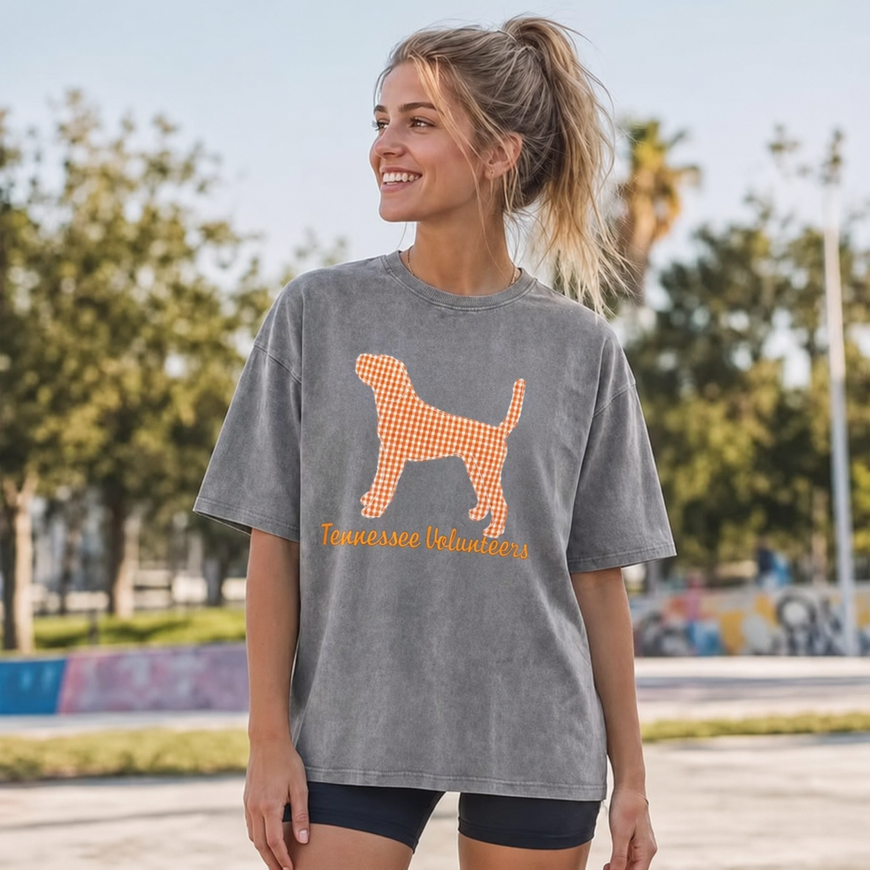 Custom Mascot Applique Sport Team Washed T-Shirt