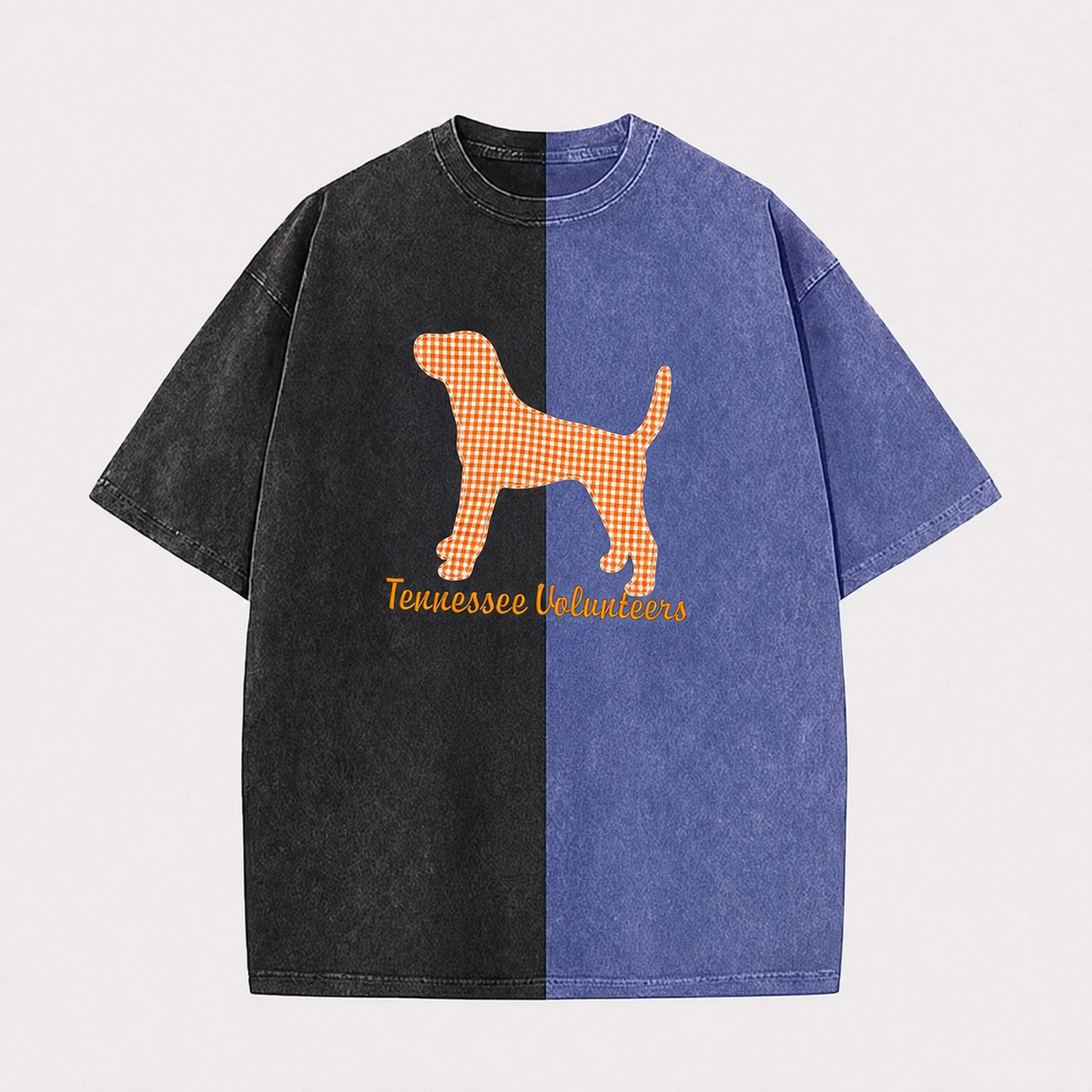 Custom Mascot Applique Sport Team Two Tone Washed T-Shirt