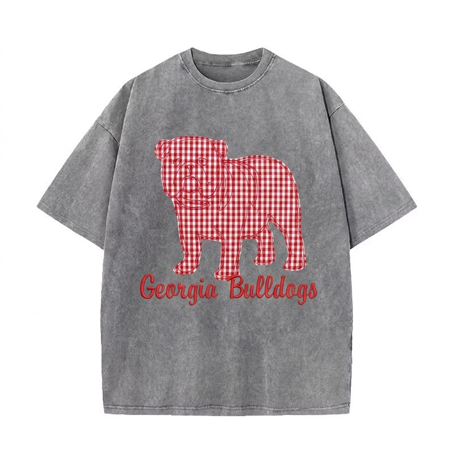 Custom Mascot Applique Sport Team Washed T-Shirt