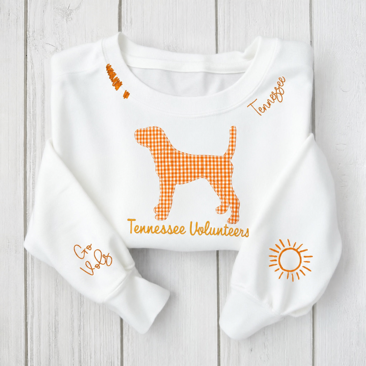 Custom Applique Mascot Vintage Embroidered Hand Distressed Sweatshirt | Gifts for Sports Lover | Game Day Wear
