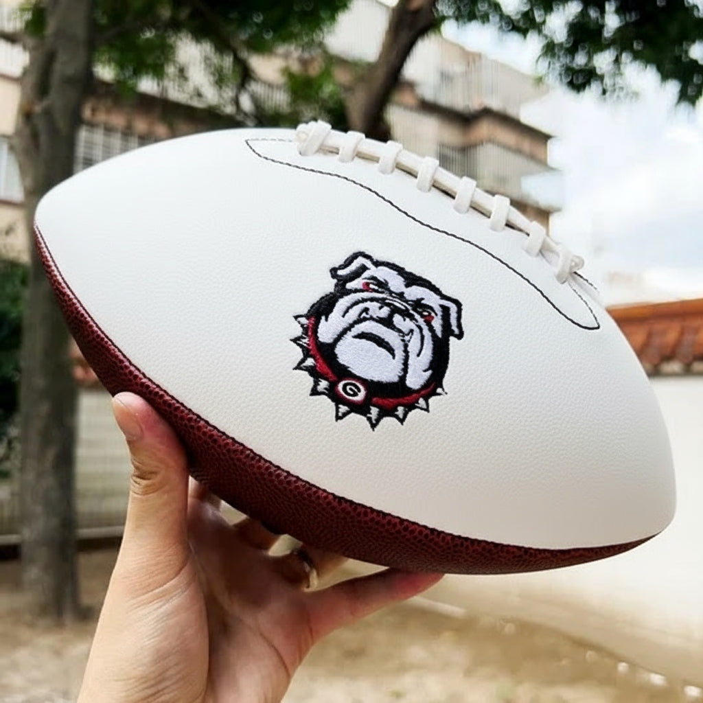 Custom 3D PUFF Embroidered School Team Footballs | Gifts for Sports Mom