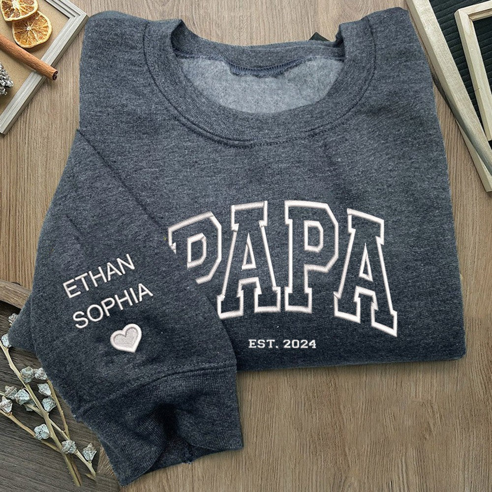 Custom Dad Poppy Embroidered Sweatshirt Hoodie | Father's Day Gift
