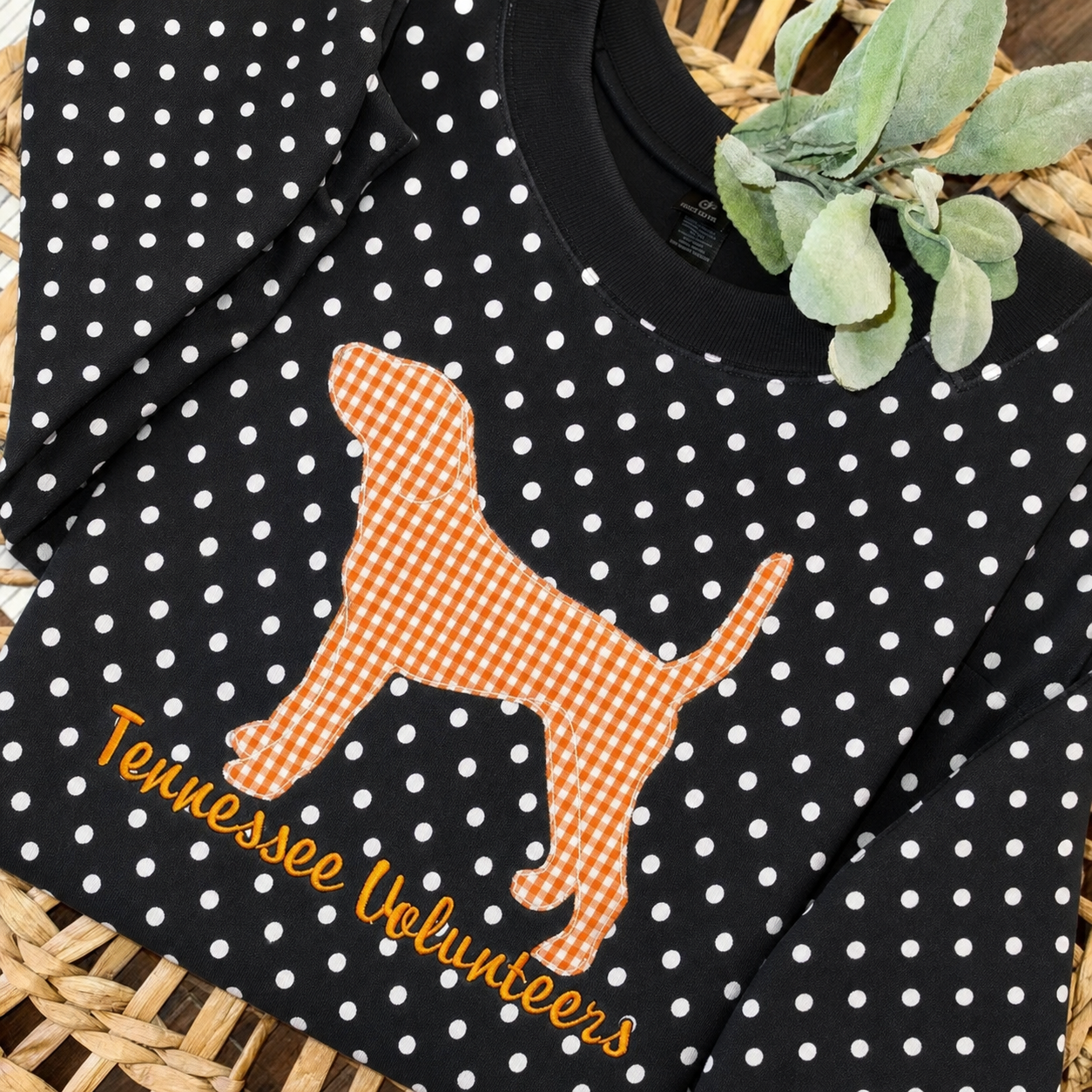 Custom Mascot Applique Patchwork Team Polka Dot Sweatshirt T-shirt Hoodie