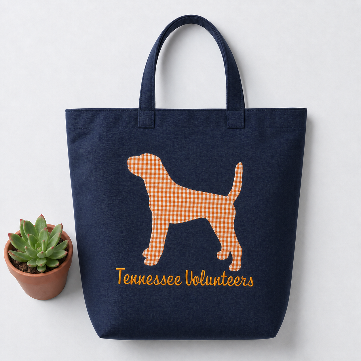 Custom Applique Patchwork Team Spirit Canvas Tote – Applique Embroidered | Game Day Wear