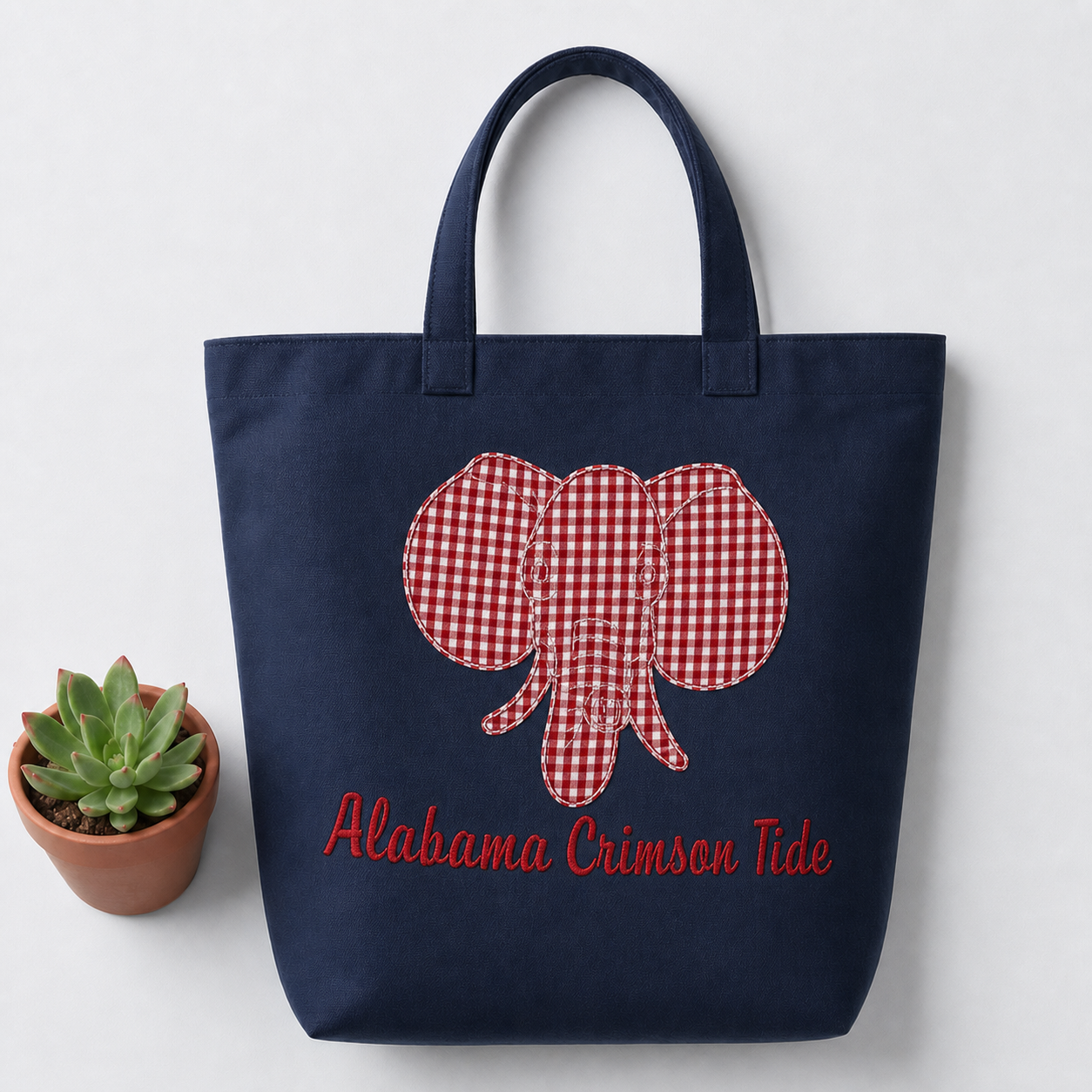 Custom Applique Patchwork Team Spirit Canvas Tote – Applique Embroidered | Game Day Wear