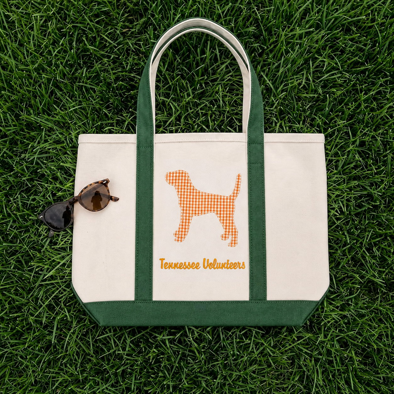 Custom Mascot Applique Patchwork Team Spirit Canvas Tote – Applique Embroidered | Game Day Wear