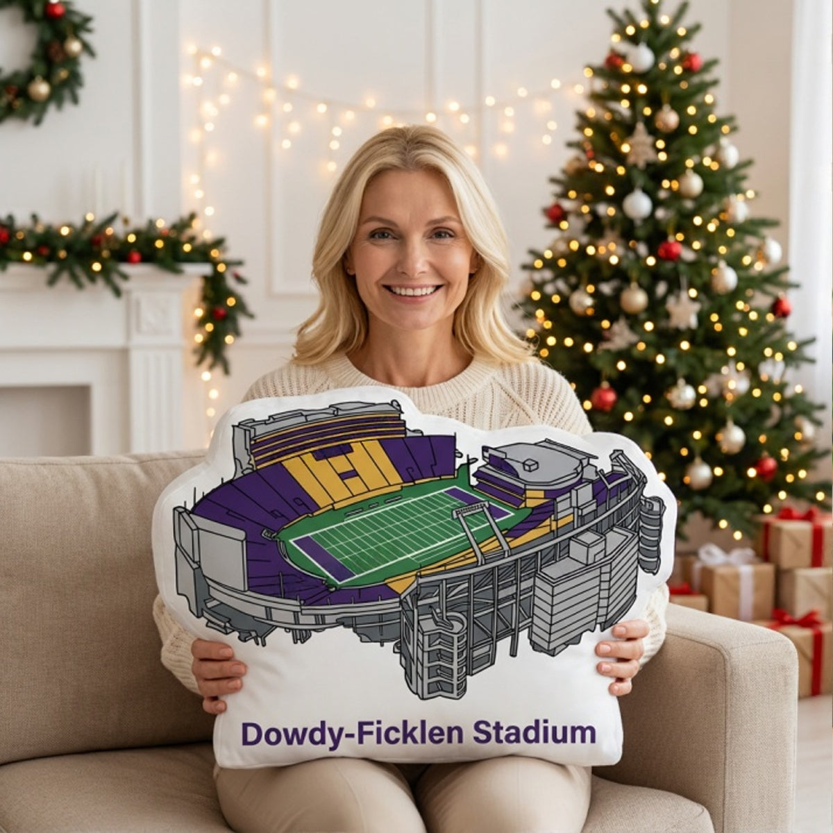 Dowdy-Ficklen Stadium Pillow | Game Day, Christmas for Sports Fans