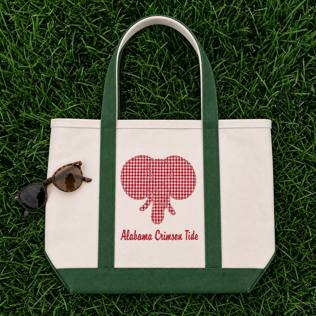 Custom Mascot Applique Patchwork Team Spirit Canvas Tote – Applique Embroidered | Game Day Wear