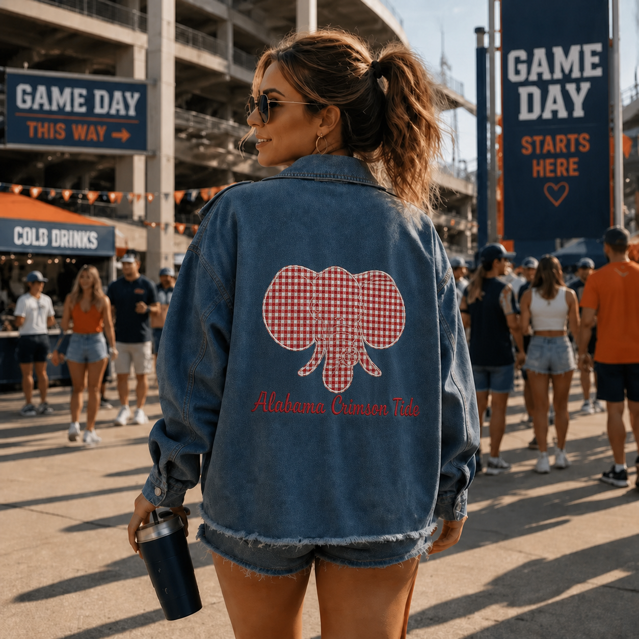 Custom Team Mascot Game Day Denim Jacket – Personalized Mascot Jacket, Tailgate Outfit for Football Fans | Game Day Wear