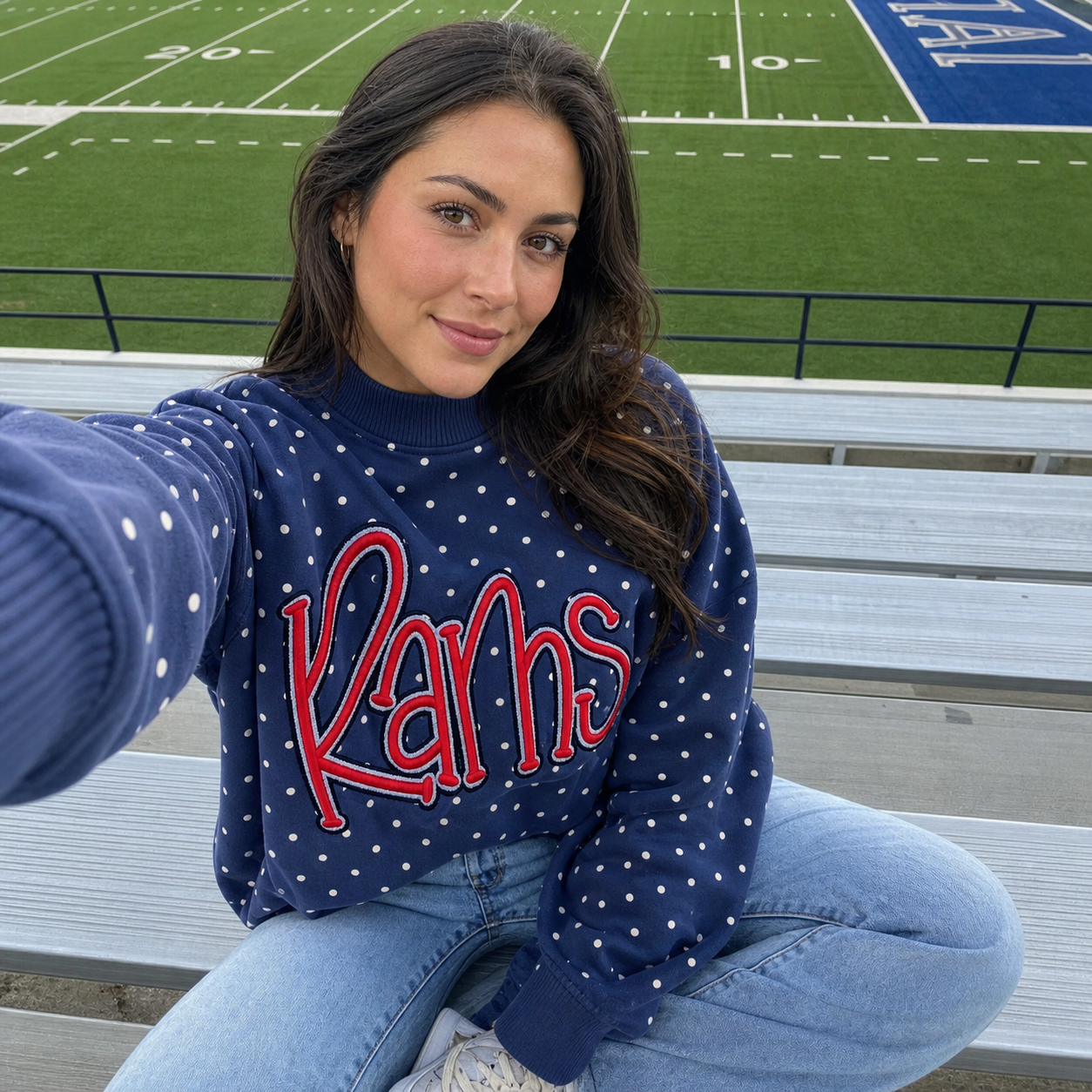 Custom College Team 3D Embroidered Polka Dot Sweatshirt | Game Day Wear