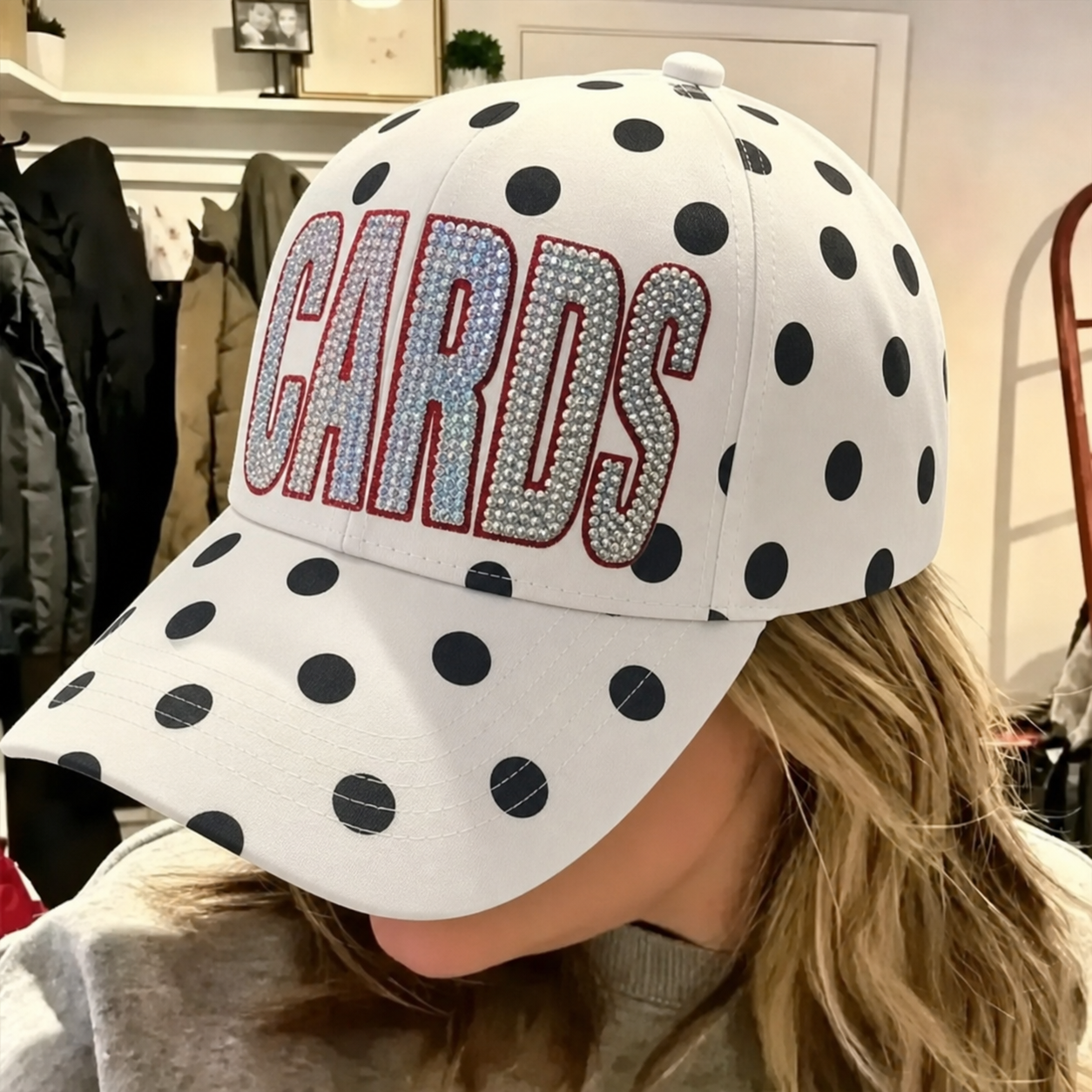 Custom Vintage Collegiate Polka Dot Baseball Cap Embroidered Snapback Hat