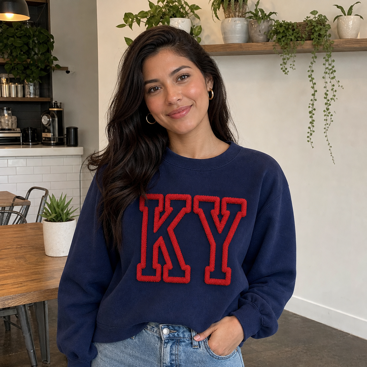 🏈Custom Embroidered with Chenille Yarn Team abbreviation Sweatshirt