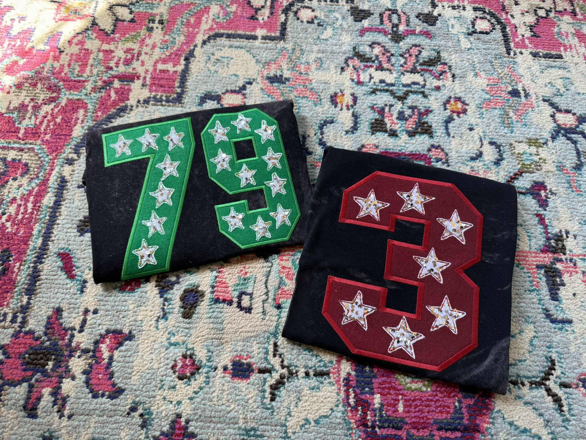 Custom Sequin &Glitter Team Number & Letters Sweatshirt – Personalized Numbers Sweatshirt | Gifts for Sports Mom