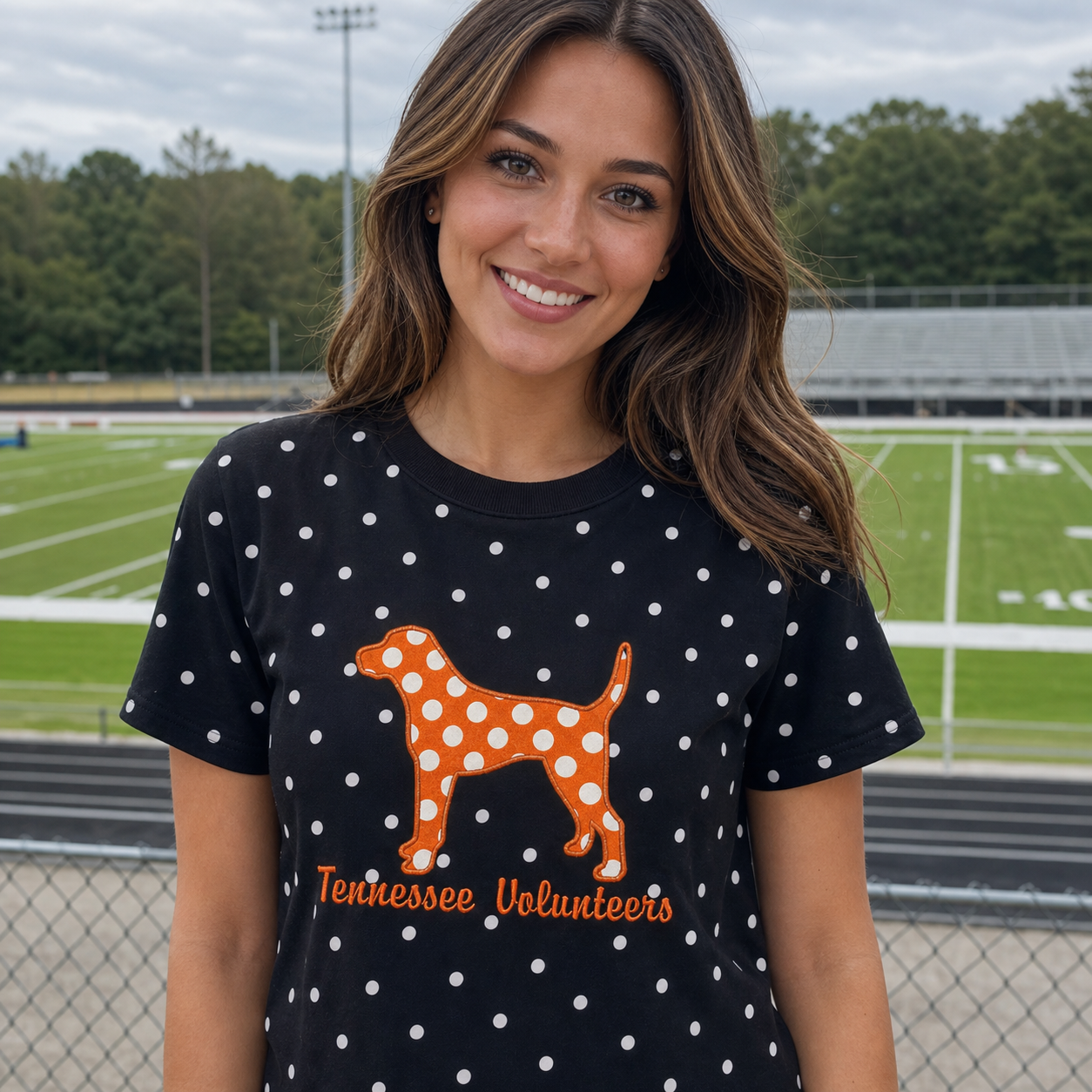 Custom Team Spirit T-Shirt – Polka Dot Mascot Applique Game Day T-Shirt | Game Day Wear