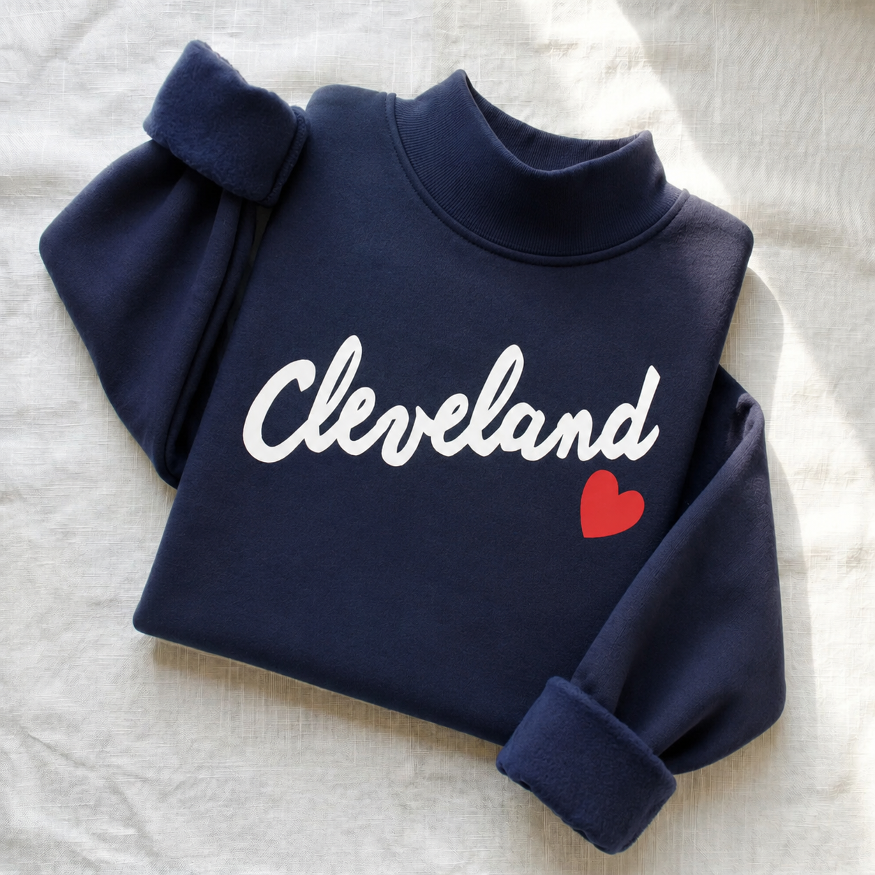 Custom Oversized Polka Mockneck Pullover | Relaxed-Fit Half-Turtleneck with Premium Heat Transfer Print