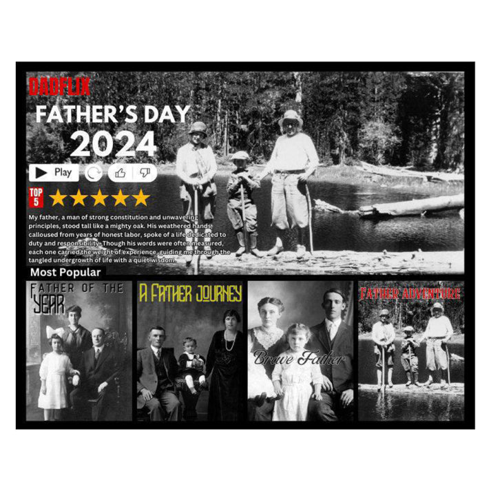 Custom Dadflix Movie Photo Frame Collage, For Father's Day Gifts