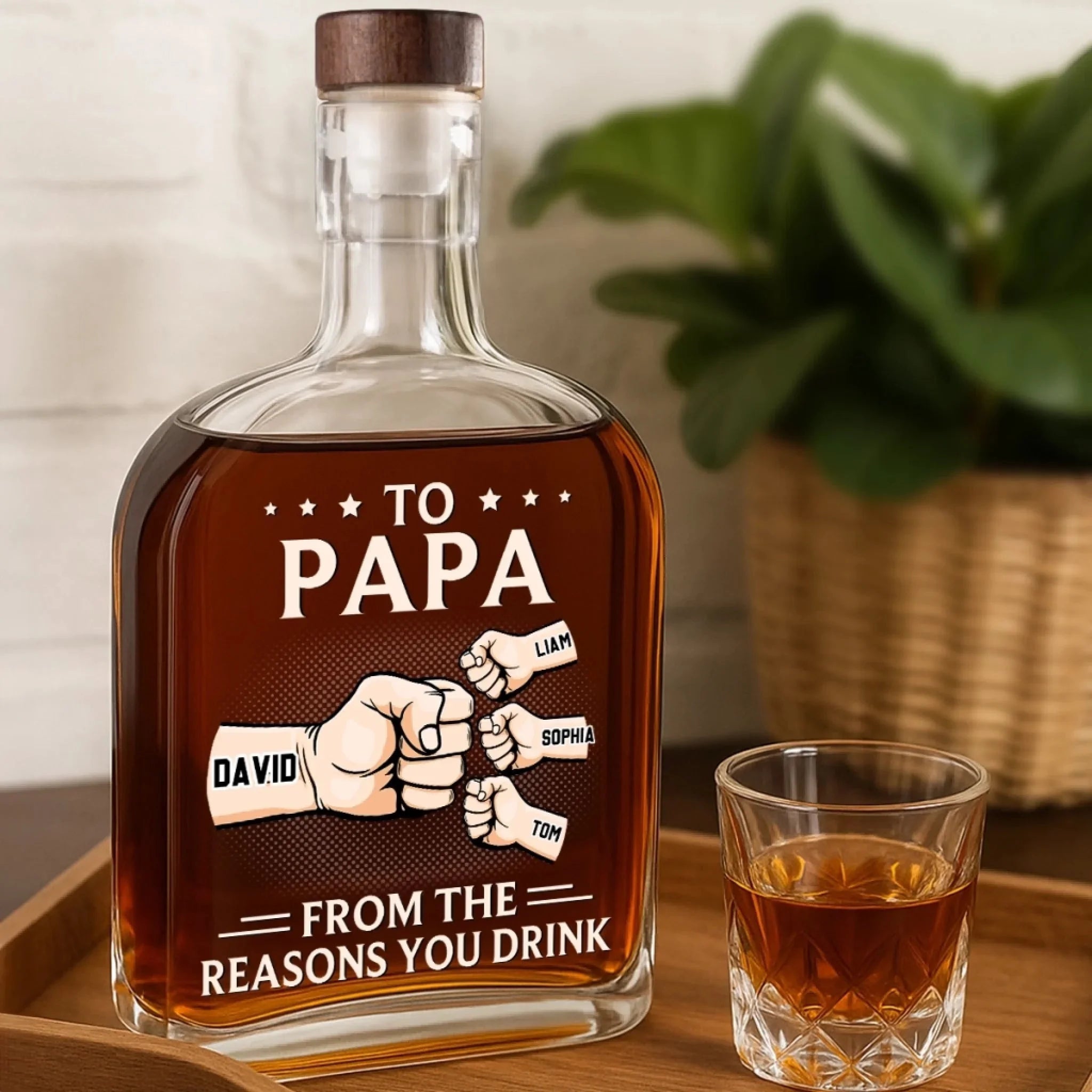 From The Loudest Part Of Your Life - Family Personalized Custom Whiskey Bottle - Father's Day, Gift For Dad, Grandpa