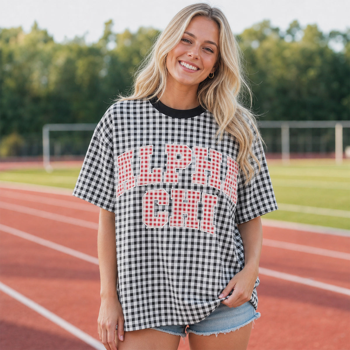 Custom Gingham Sweatshirt - Personalized Sorority Plaid Shirt