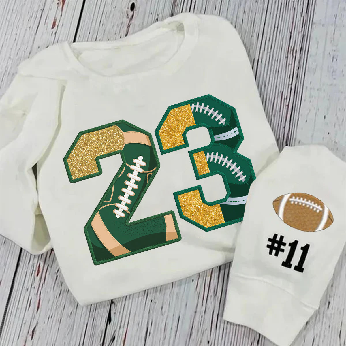 Personalized Football-Themed Sweatshirt with Custom Number/Letter | Gifts for Sports Mom