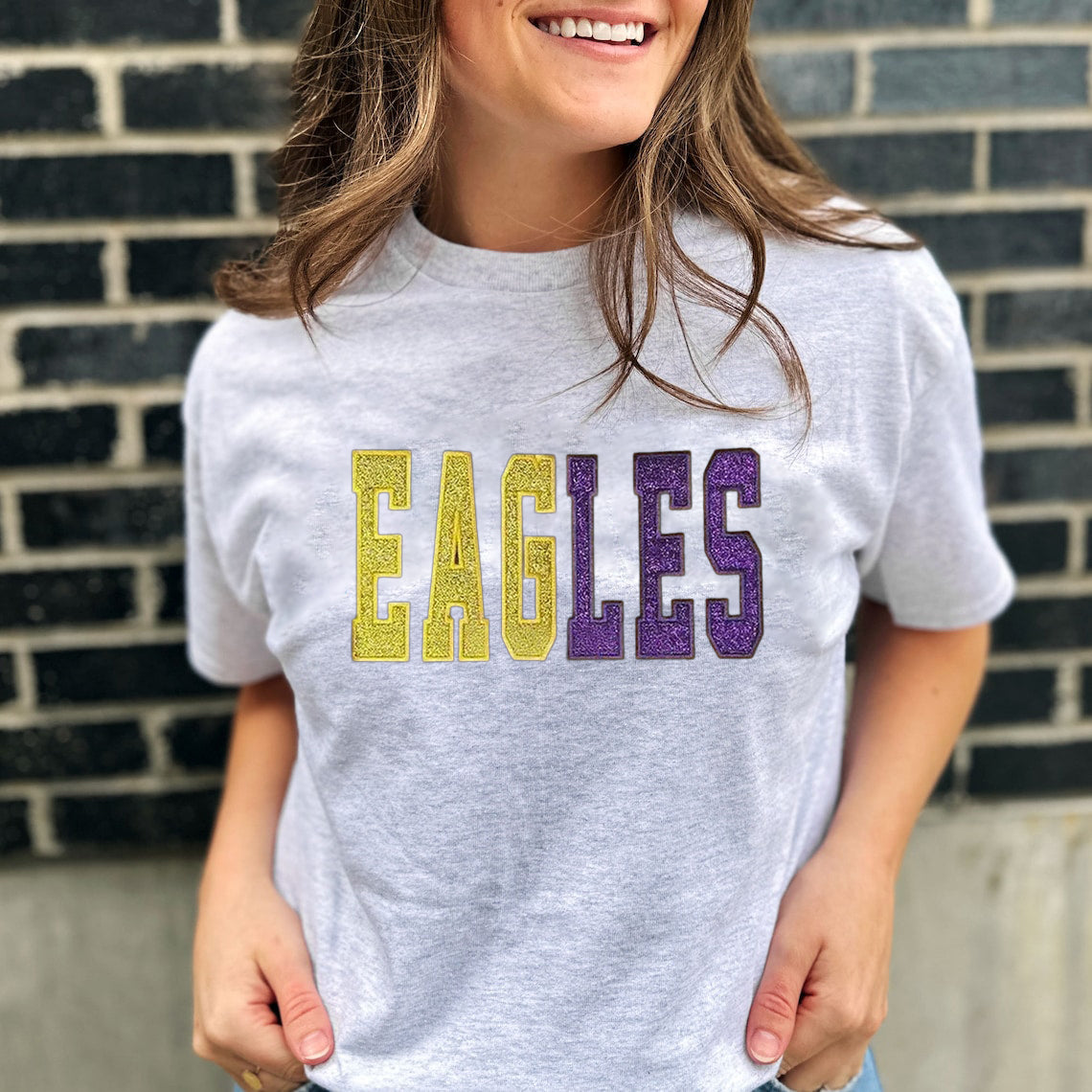 Custom Glitter Embroidered Sweatshirt | Gifts for Sports Mom