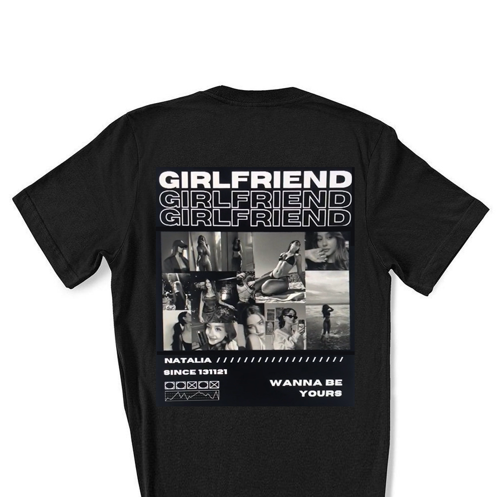 Custom Black and white Photo Vintage Bootleg T-Shirt, Personalized Custom Photo Gift for Girlfriend & Boyfriend