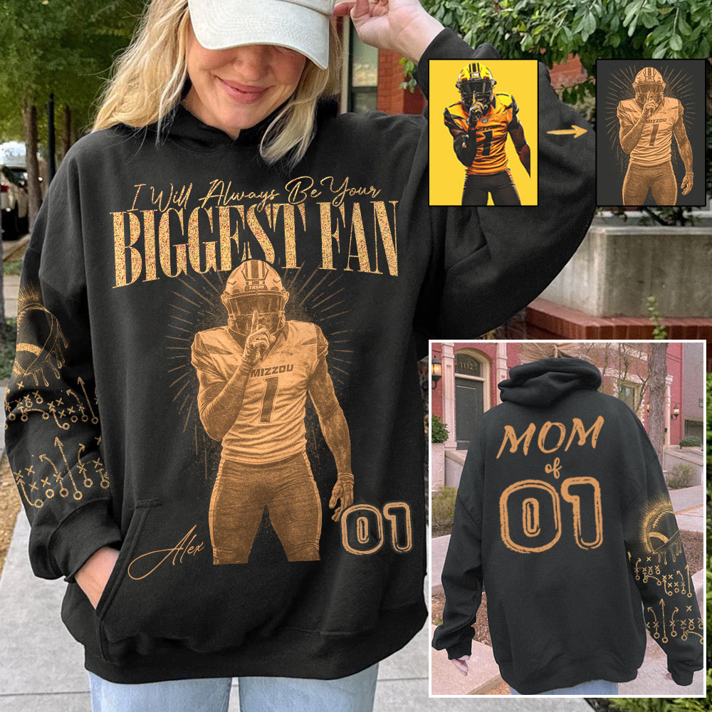 I'll Always Be Your Biggest Fan Personalized Bleach Style Football Shirt For Football Mom Vr2 Na02 | Gifts for Sports Mom