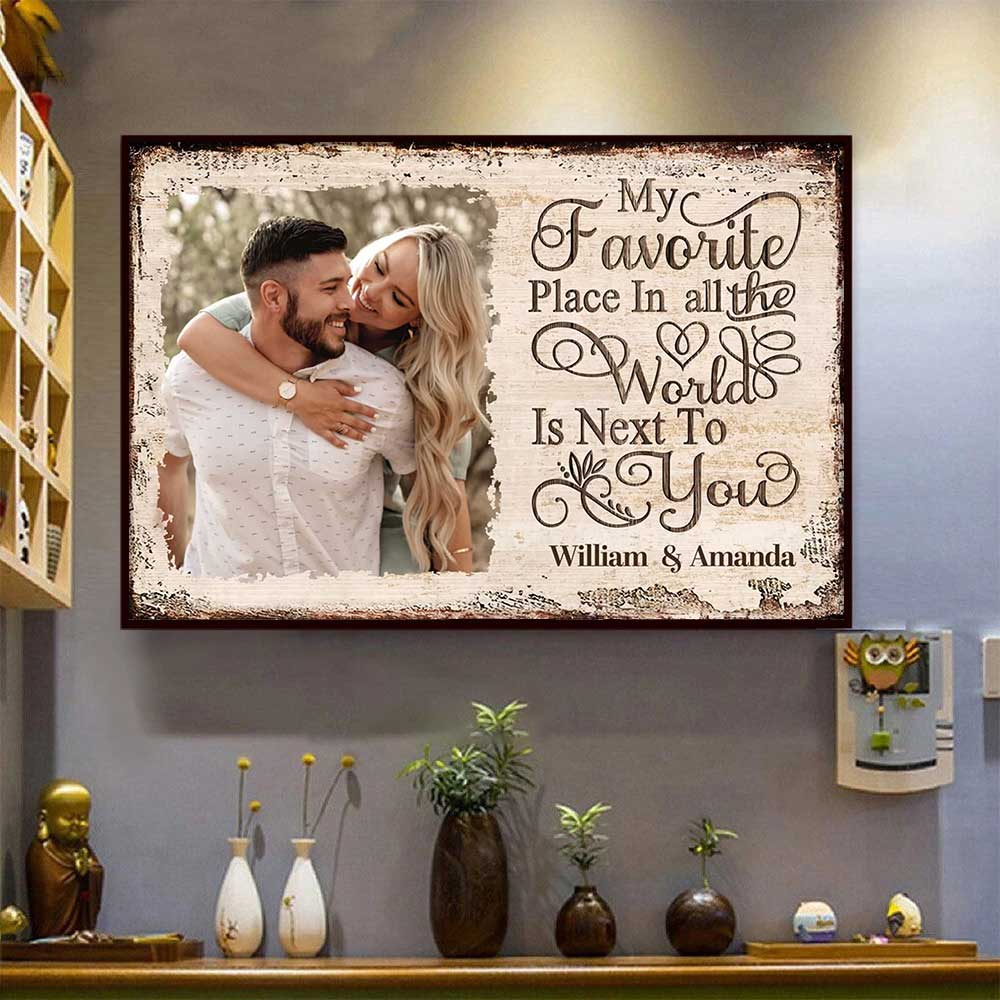 Next To You Is One Of My Favorite Places To Be - Personalized Horizontal Poster | Valentine's Day Gift | Couple Anniversary Gift