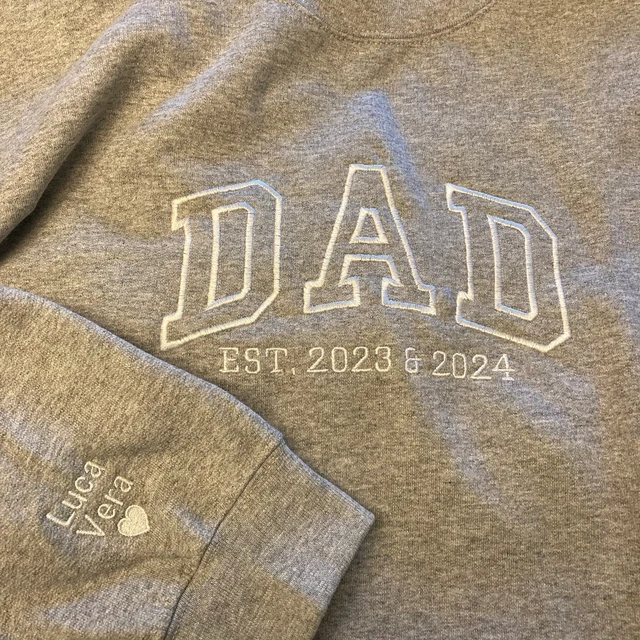 Personalized Dad Embroidered Sweatshirt Hoodie With Kids Names Unique Father's Day Gifts