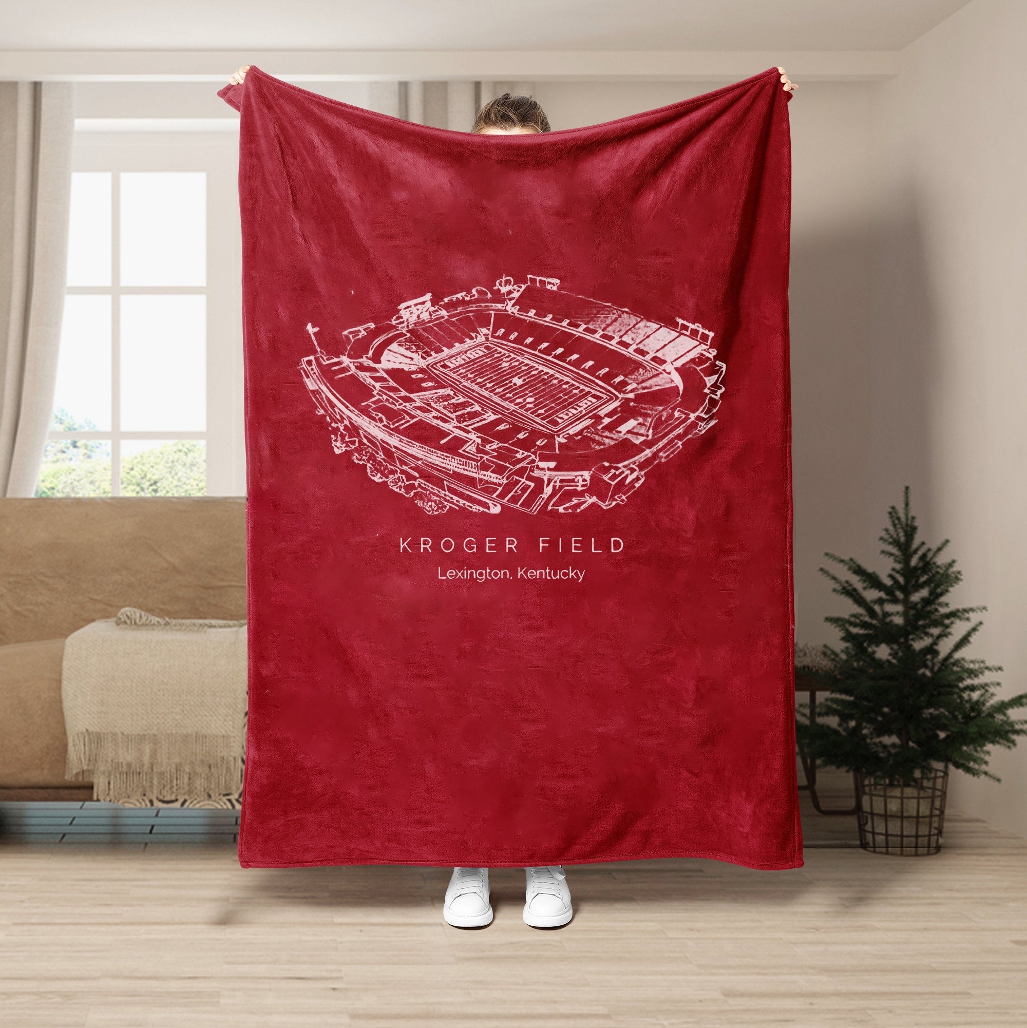 Custom Stadium Blanket Kroger Field - Kentucky Wildcats football,College Football Blanket