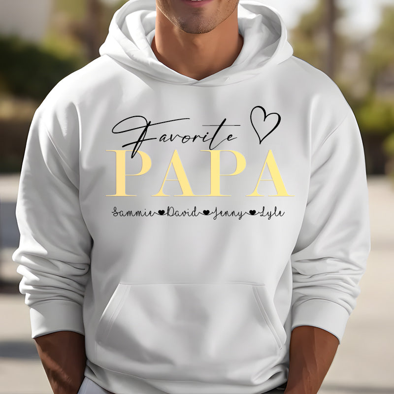 Favorite PAPA – Personalized Papa Sweatshirt with Kids’ Names | for Dad and Grandpa Gift