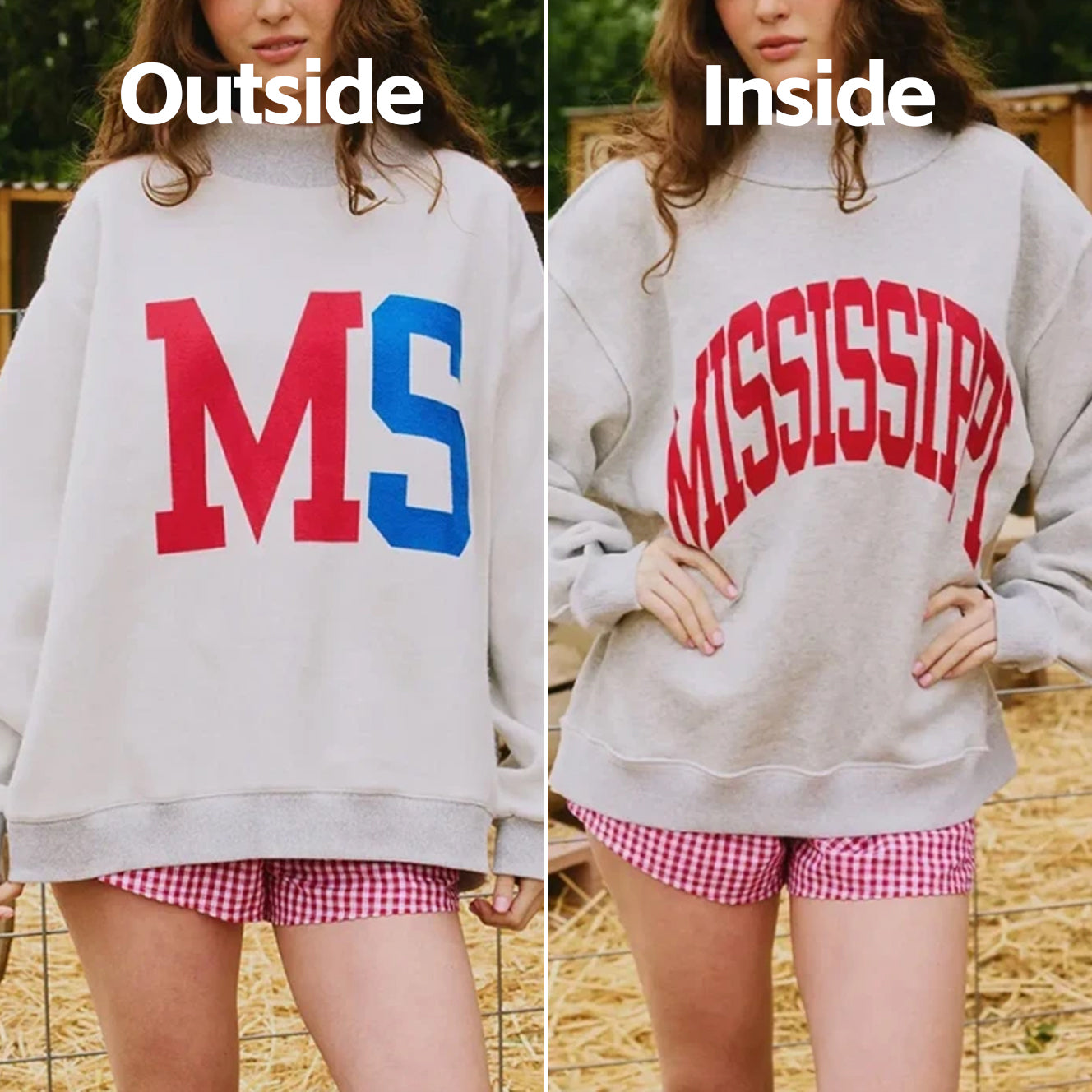 Mississippi/MS Game Day Mock Neck Reversible Sweatshirt