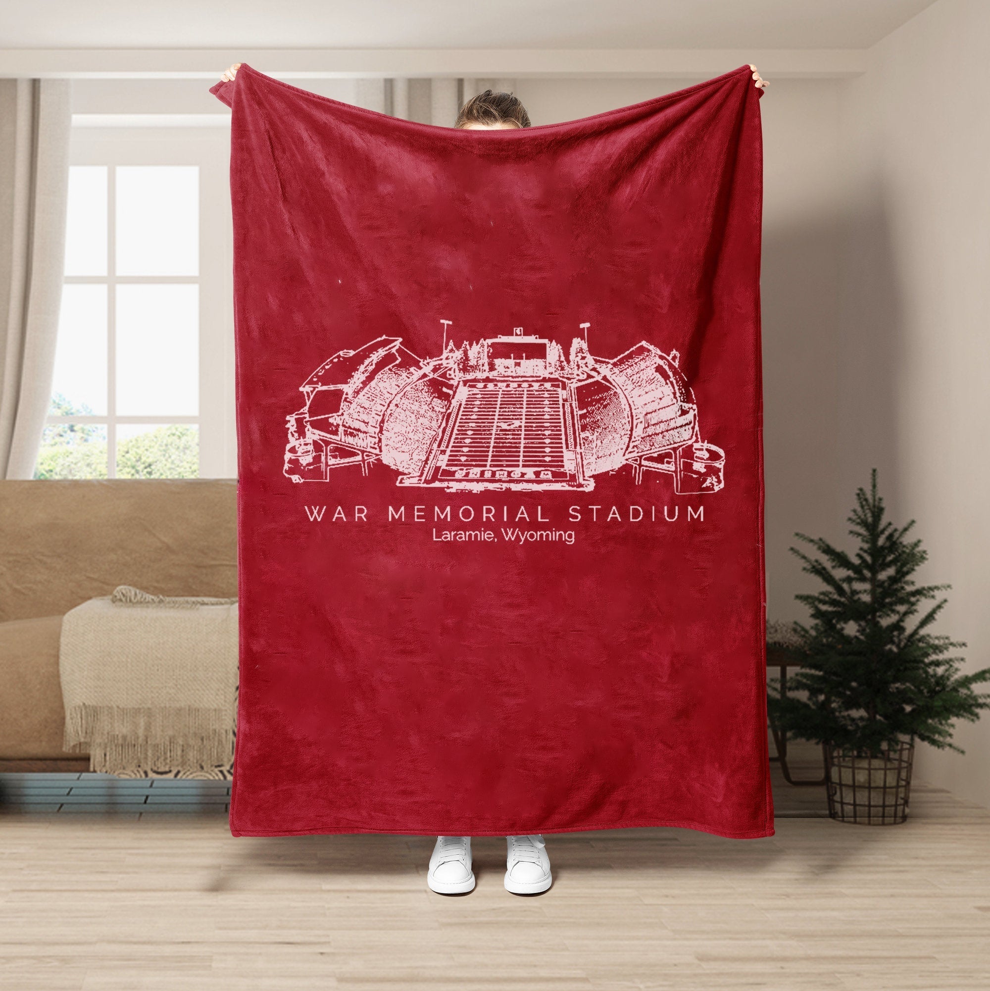 Custom Stadium Blanket War Memorial Stadium - Wyoming Cowboys football,College Football Blanket