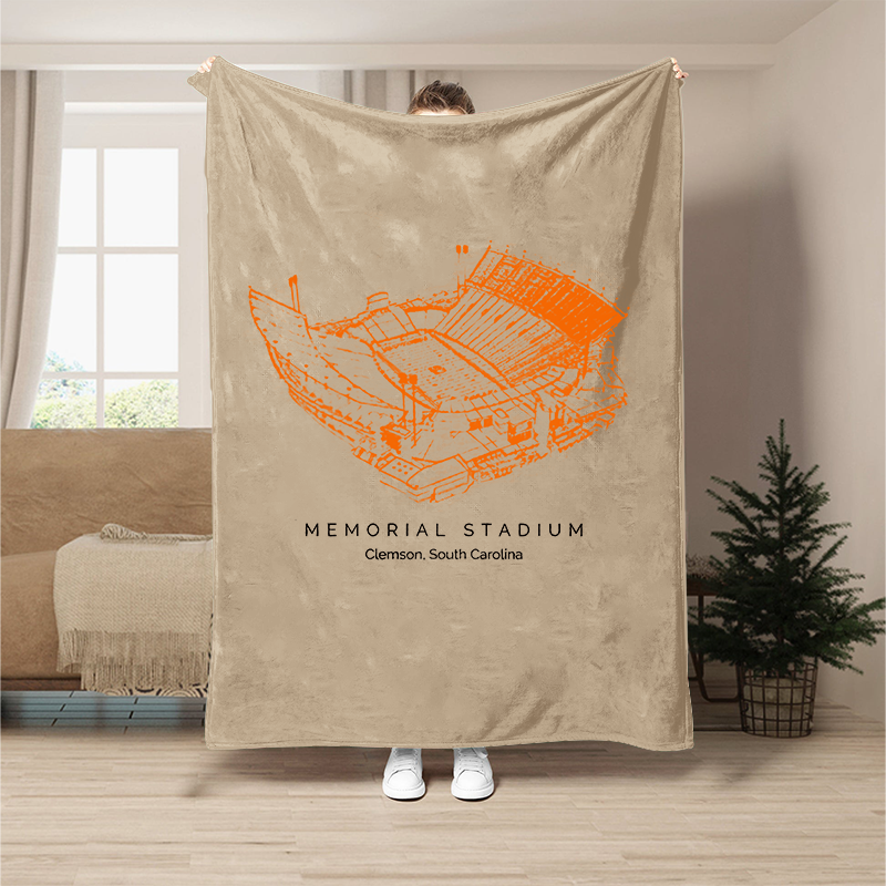 Custom Stadium Blanket Memorial Stadium (Clemson) -College Football Blanket, Clemson Tigers football